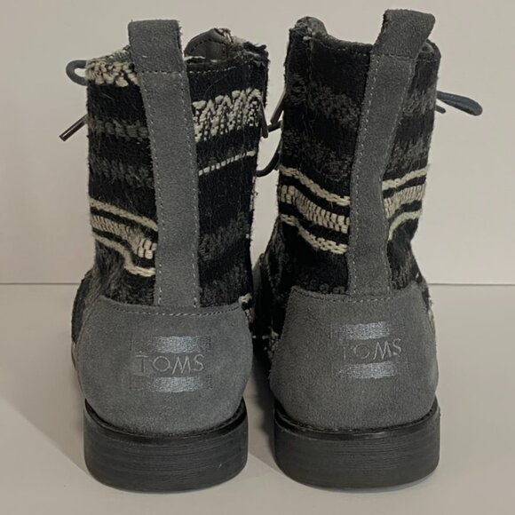 TOMS Alpa Suede Boots Gray Castlerock Aztec 7.5 - Picture 5 of 10